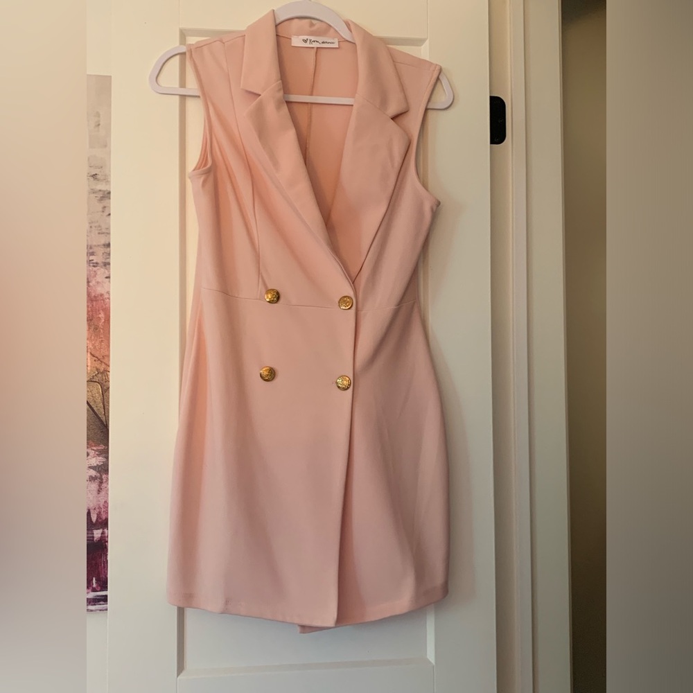 Blush Pink Blazer Dress